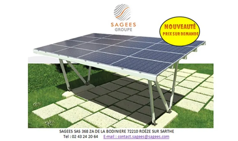 Abri photovoltaïque 2 véhicules 6kW, Guadeloupe, SAGEES